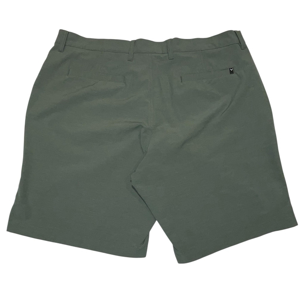Callaway Golf Mens Micro Striped Flat Front Walking Shorts Sz 38 Duck Green VGUC